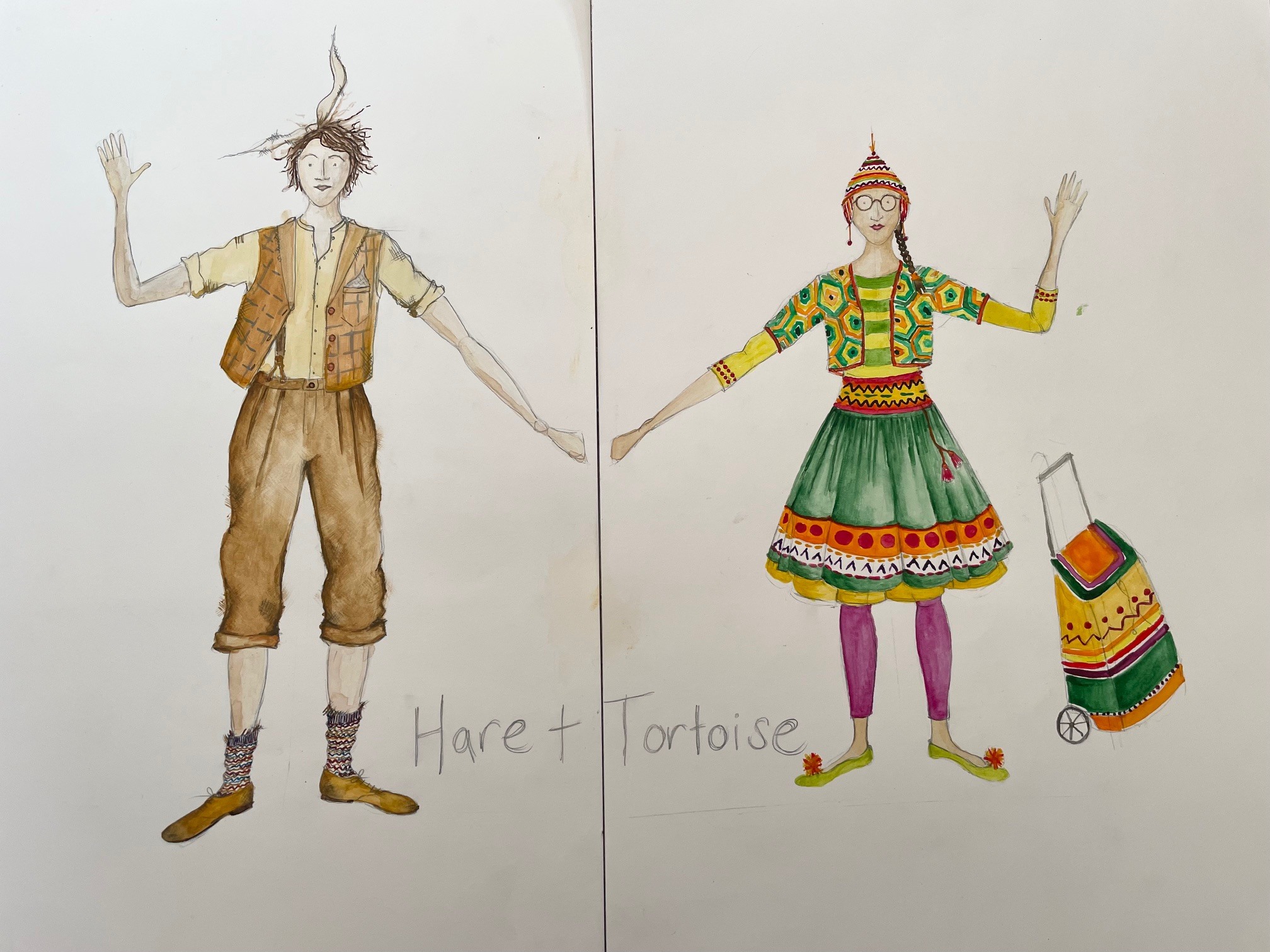 Hare and Tortoise costume designs